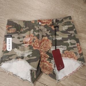 Boom Boom Jeans Camouflage Floral Jean Shorts
